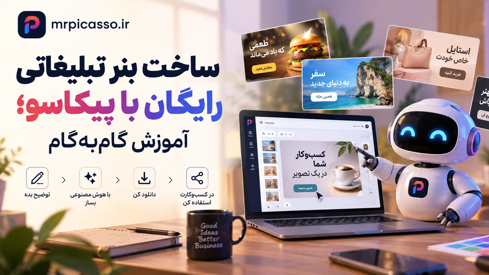 ساخت بنر تبلیغاتی رایگان با پیکاسو؛ آموزش گام‌به‌گام